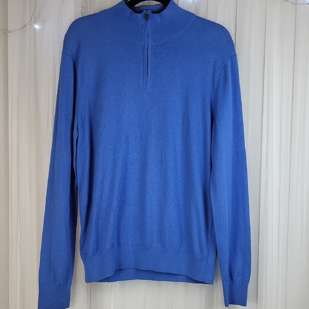 💛 NWT‎ Banana Republic Eco Sweater Men's Classic Blue Zip-Up. Size M